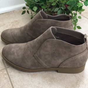 Taupe Faux Leather Booties